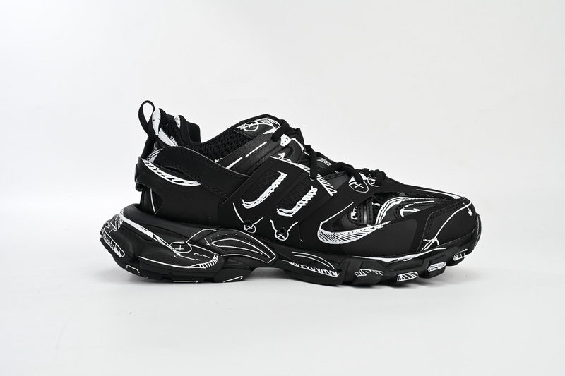 Balenciaga Tess S.Black Black-And-White Painting  542023 W3SR2 2315