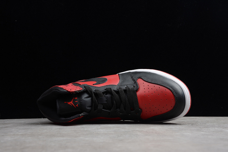 Air JorAir Jordan 1 Mid Gym Red Black 554724-610