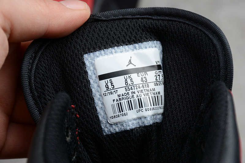 Air JorAir Jordan 1 Mid Gym Red Black 554724-610