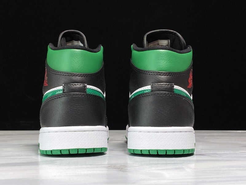 Air Jordan 1 Mid Black Green White 554724-067