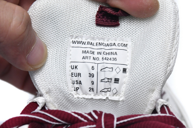 Balenciaga Tess S. White Claret Red 542436 W1JH 1915