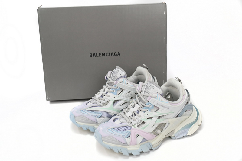 Balenciaga Track 2 Sneaker Military Black Pale White Purple  568615 W2GN3 9045