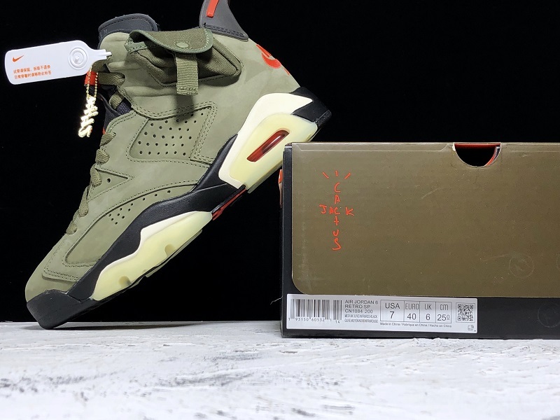 Travis Scott Air Jordan 6 Medium Olive CN1084-200