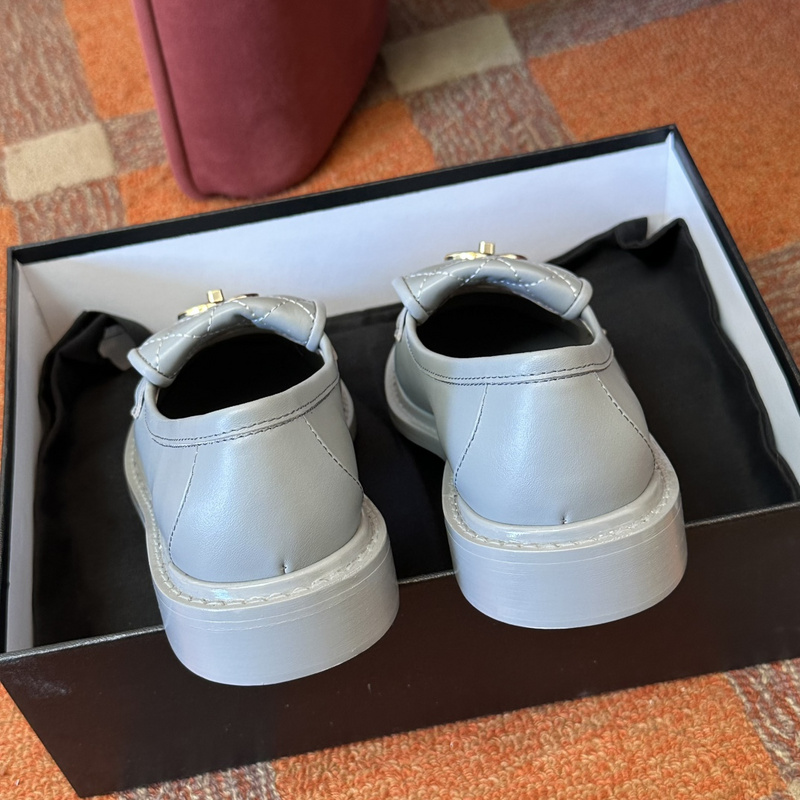 Chanel  Leather CC Logo Loafers