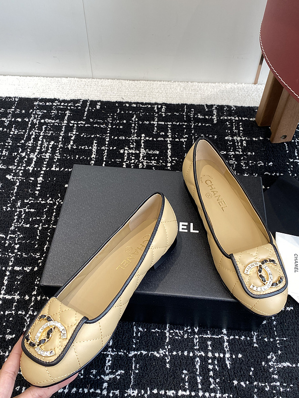 Chanel  Leather CC Logo Loafers