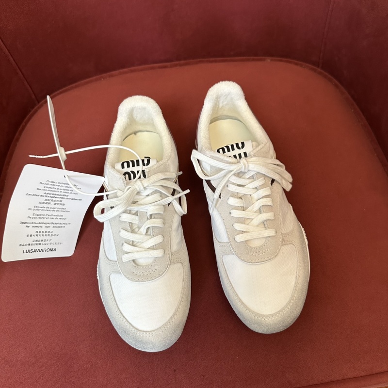 White Gymnasium Technical Fabric and Suede Sneakers