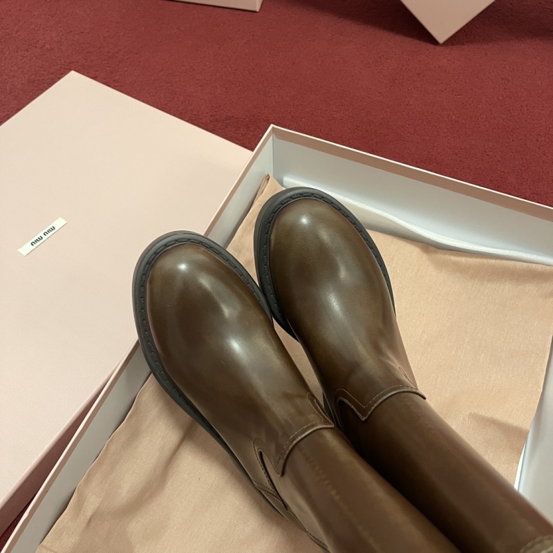 Miu Miu Fumé Leather Boots