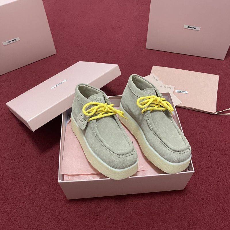 Miu Miu Platform Suede lace-up Boots