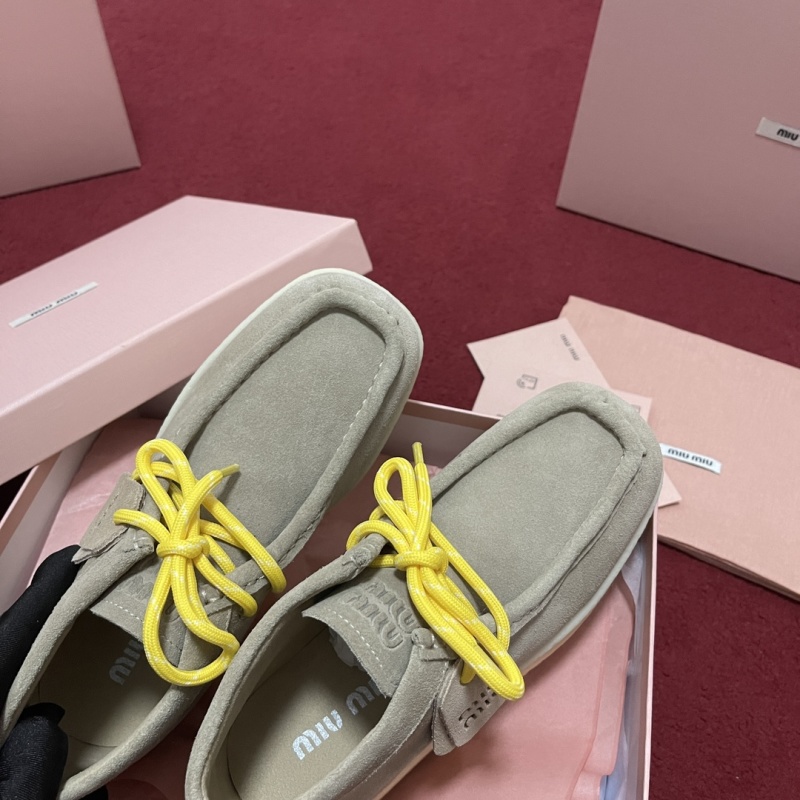 Miu Miu Platform Suede lace-up Boots