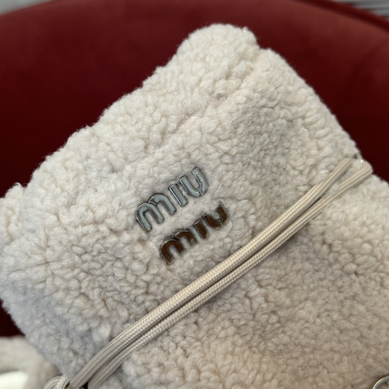 MiuMiu Woman Logo Fur Boots After Skis