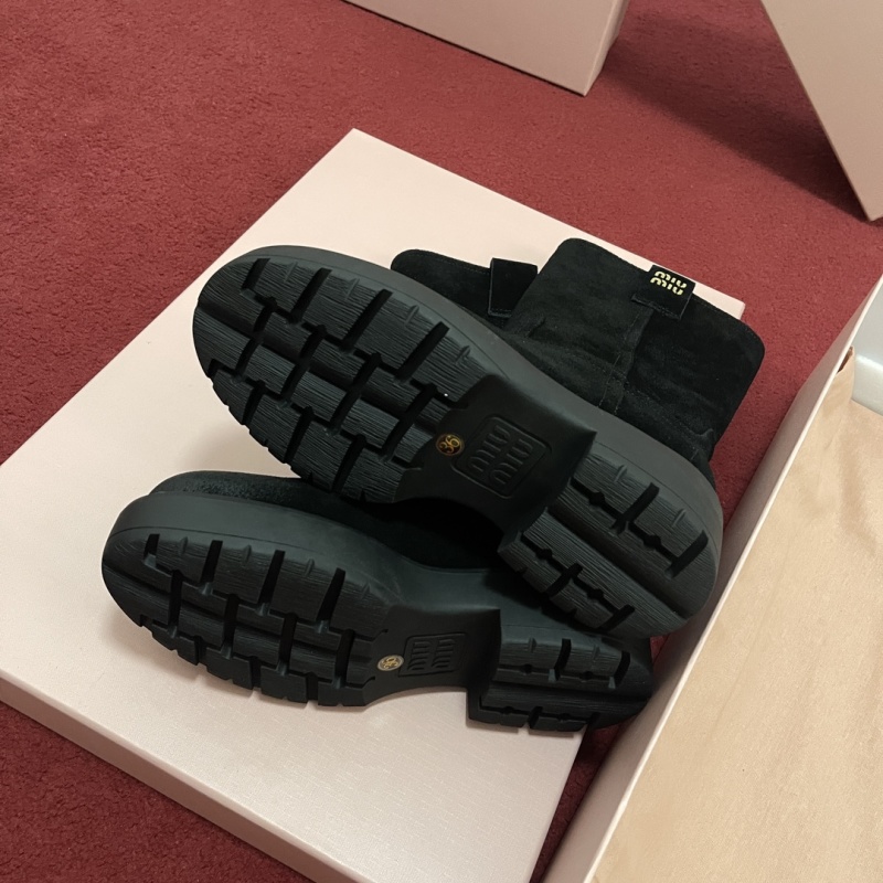 Miu Miu Suede Calf Boot in Moro