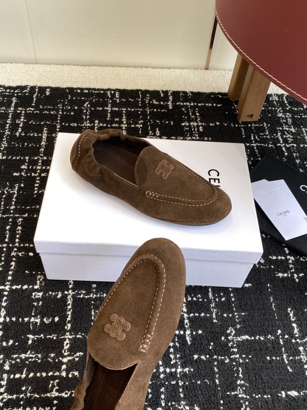 Celine Velvet Loafers With Embroidered Triomphe Logo