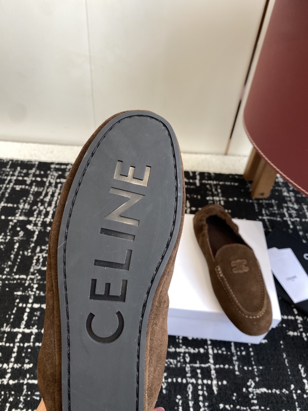 Celine Velvet Loafers With Embroidered Triomphe Logo