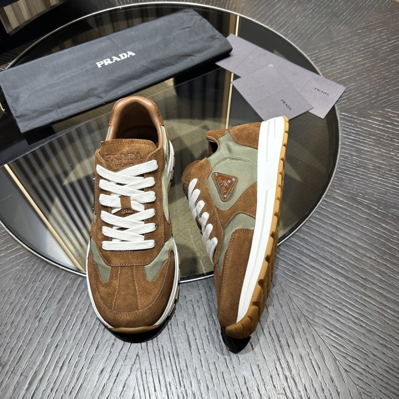 Prada suede-panelled low-top Sneakers