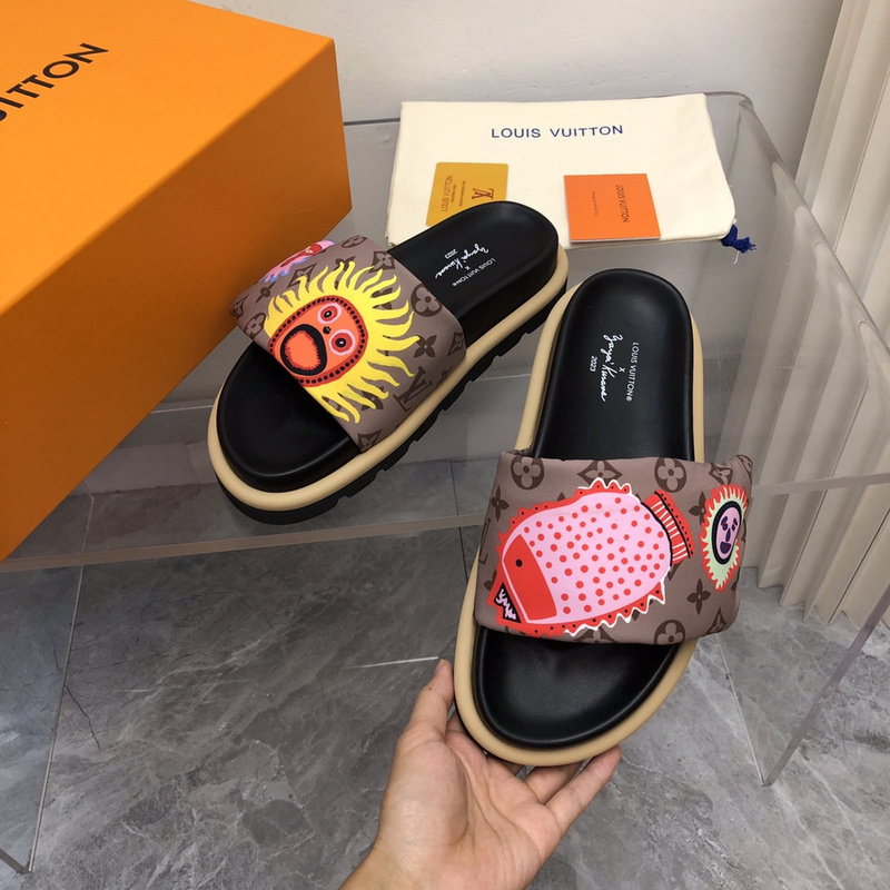 LV pool pillow comfort mule