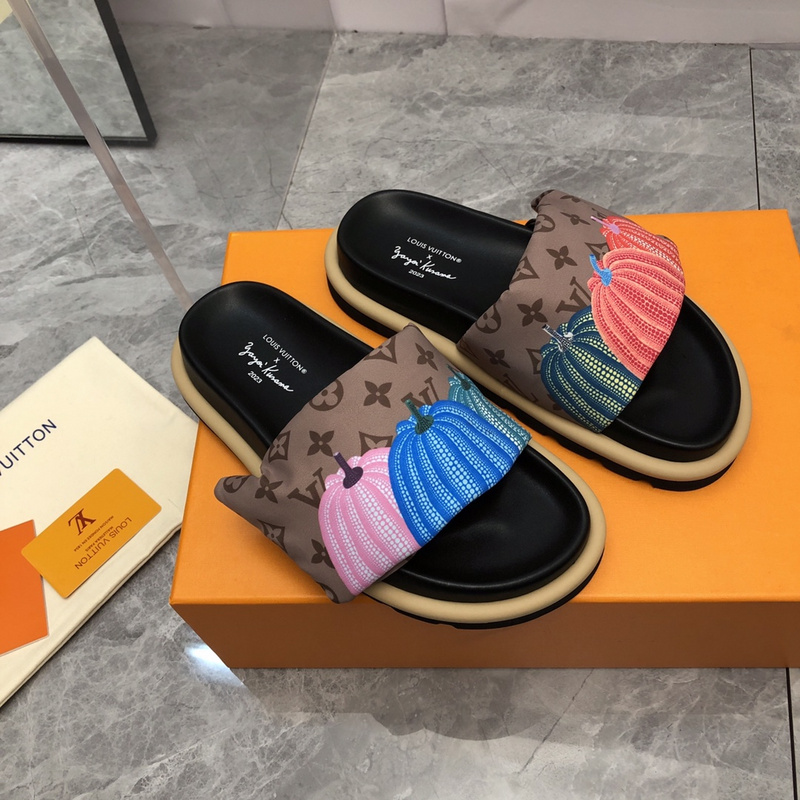 LV pool pillow comfort mule