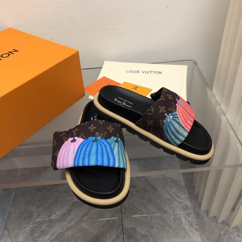 LV pool pillow comfort mule