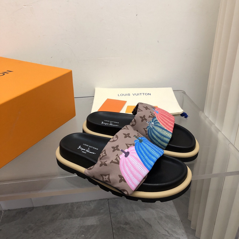 LV pool pillow comfort mule