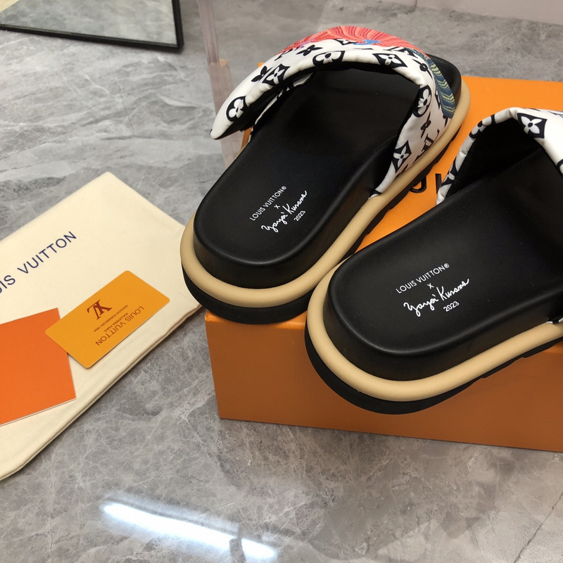 LV pool pillow comfort mule