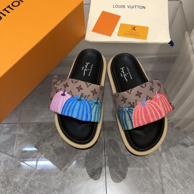 LV pool pillow comfort mule