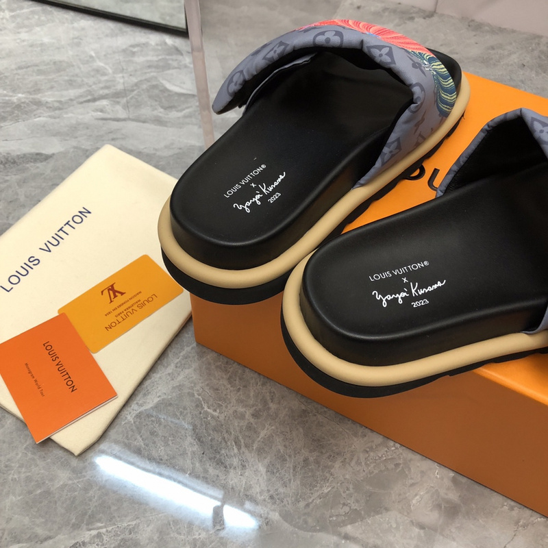 LV pool pillow comfort mule