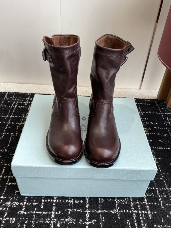 Prada Moto Leather Boots