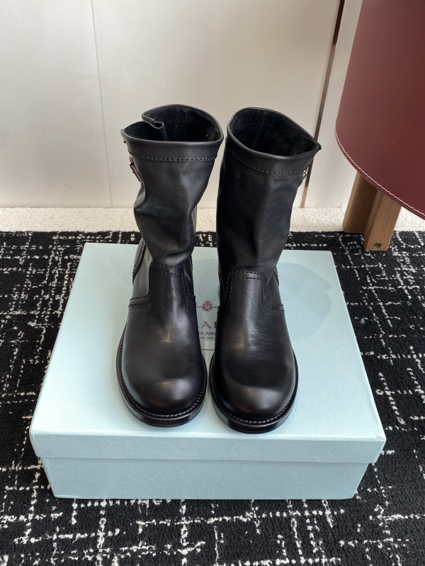 Prada Moto Leather Boots
