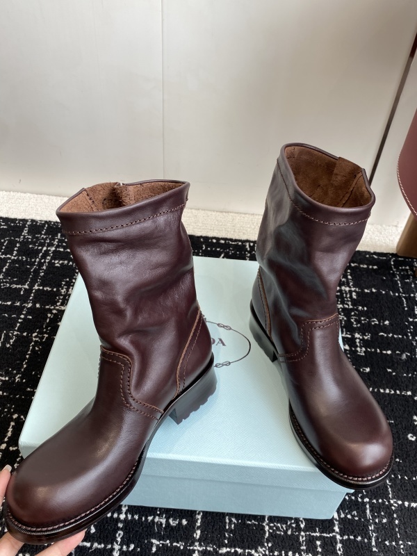 Prada Moto Leather Boots
