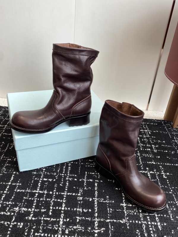 Prada Moto Leather Boots