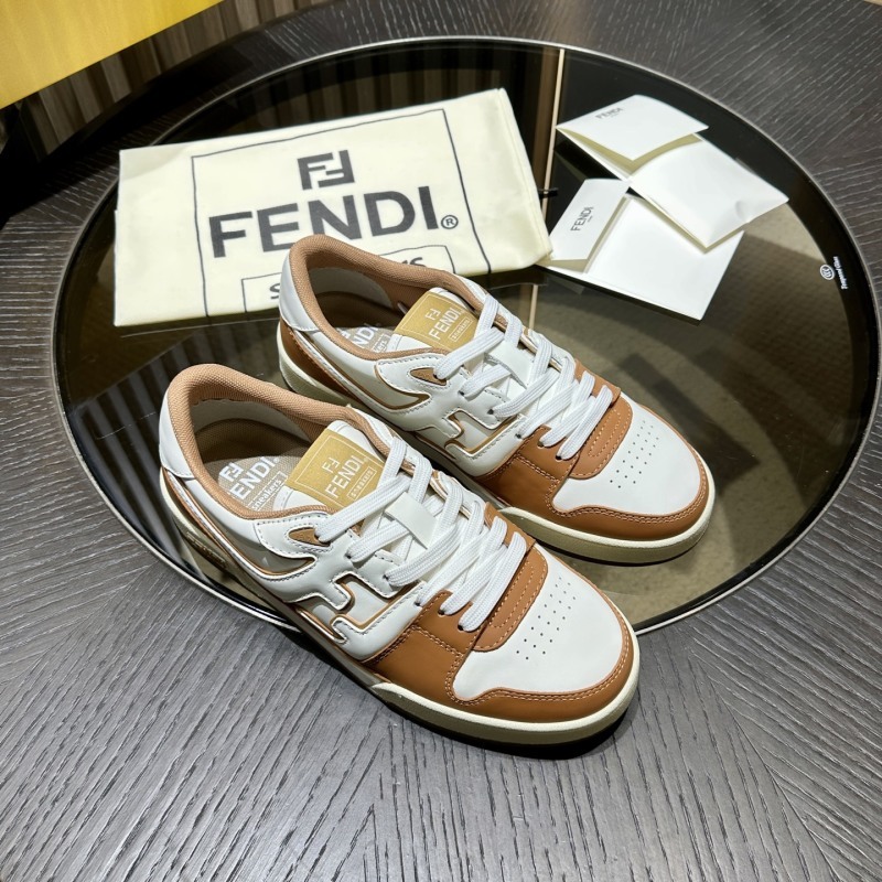 Fendi Match FF-appliqué Leather Sneakers
