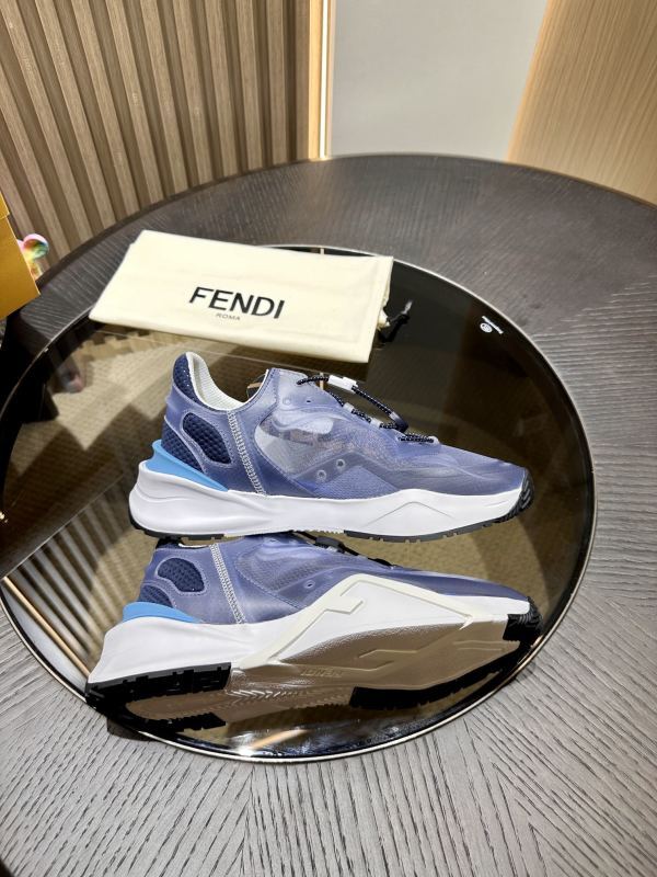 Fendi Flow Sneakers Transparent Upper Men Blue
