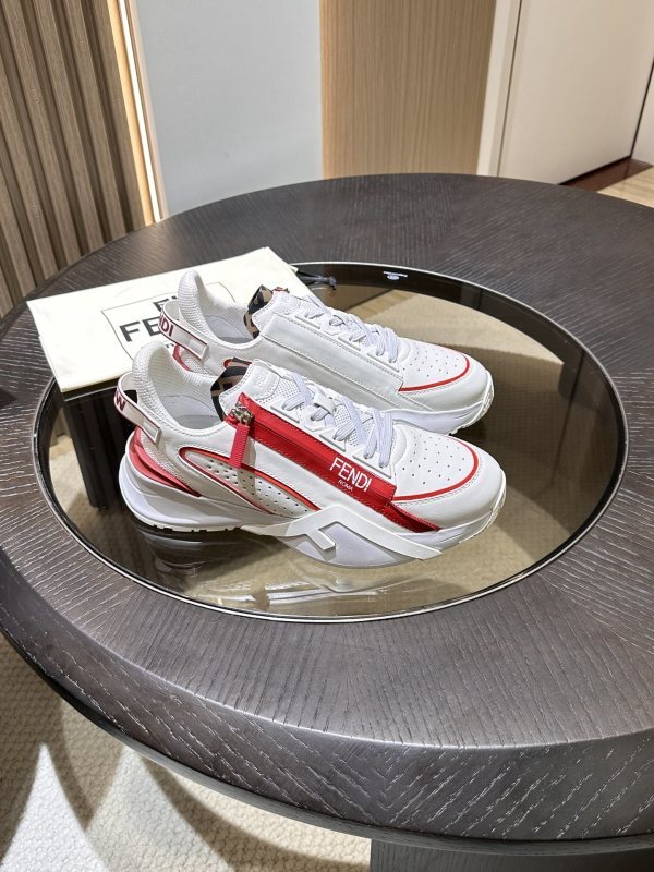 Fendi Flow FF White Red Sneakers