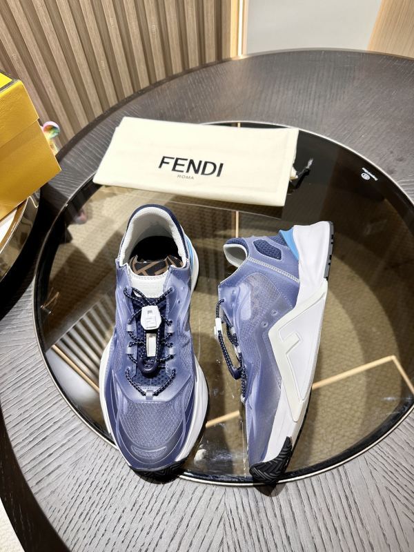 Fendi Flow Sneakers Transparent Upper Men Blue