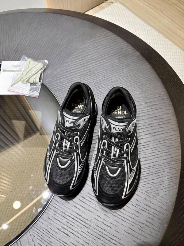 Fendi Sneakers Black & Silver First 1 Tech and Leather