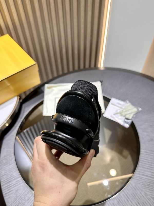 Fendi Sneakers Black & Silver First 1 Tech and Leather