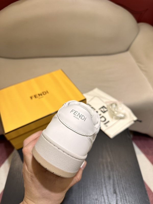 Fendi Match Leather Low Tops Sneakers