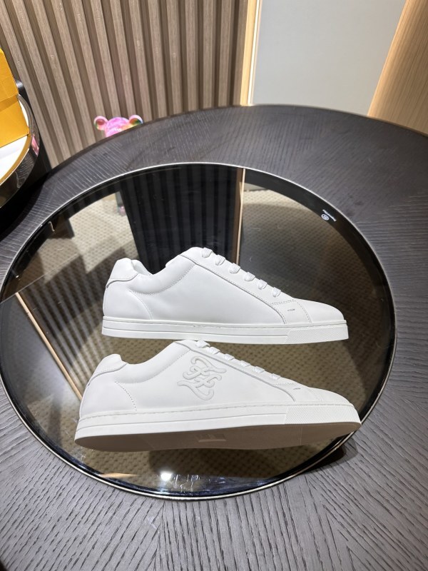 Fendi White Leather Lace Up Sneakers