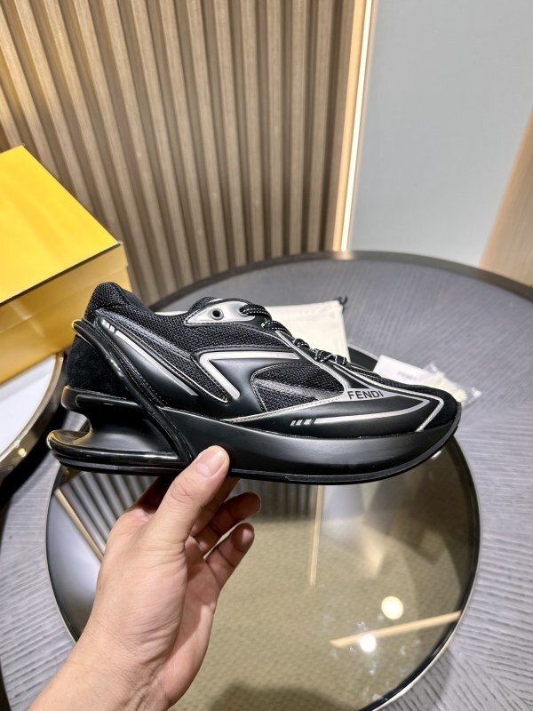 Fendi Sneakers Black & Silver First 1 Tech and Leather