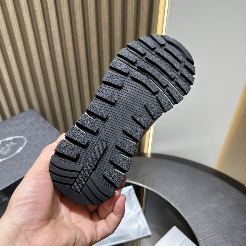 Prada Cloudy Gray Stretch Knit Sneakers