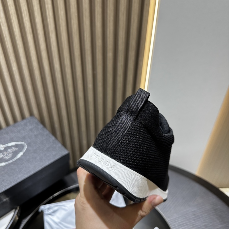 Prada Navy Stretch Knit Sneakers