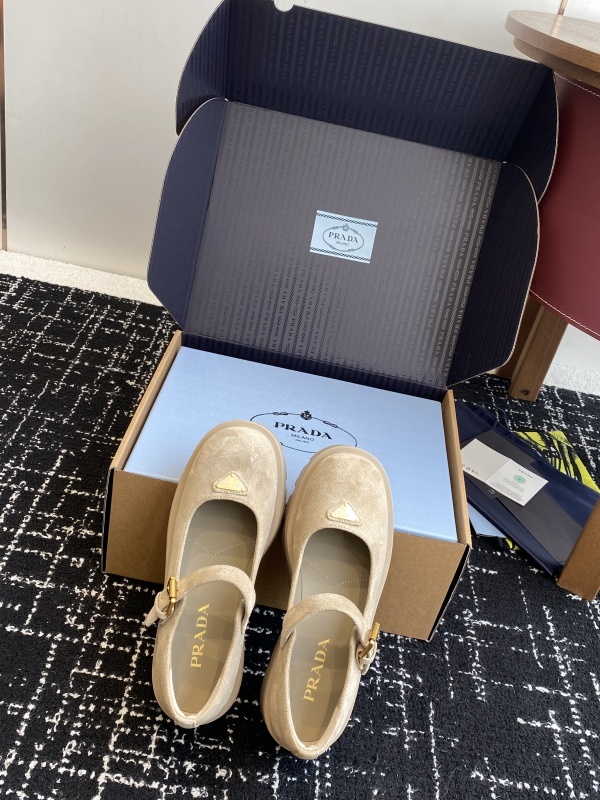 Prada Brushed leather Monolith Mary Janes