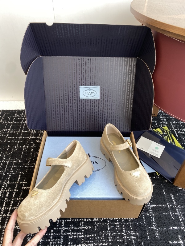 Prada Brushed leather Monolith Mary Janes