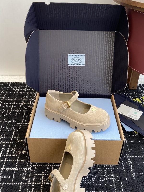 Prada Brushed leather Monolith Mary Janes