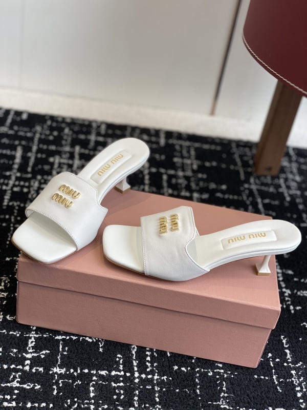 Miu Miu Satin Slides With Crystal Embellishment Shoes