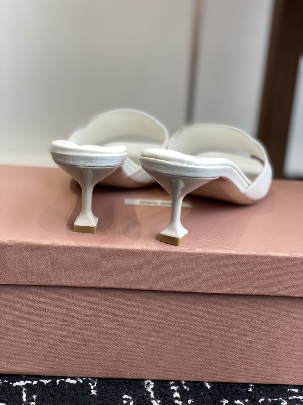 Miu Miu Satin Slides With Crystal Embellishment Shoes