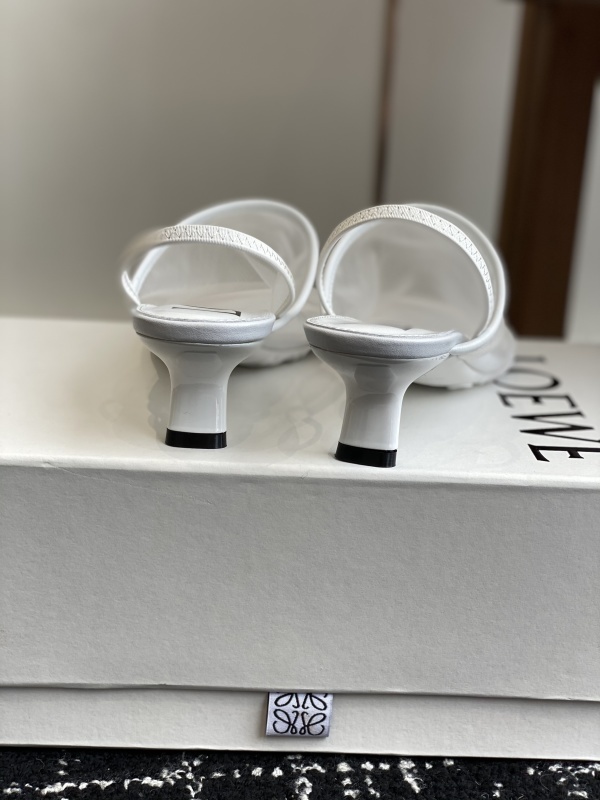 Loewe Petal Slingback Heel Sandal in Mesh White