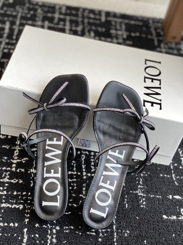 Loewe Black Petal Sandal