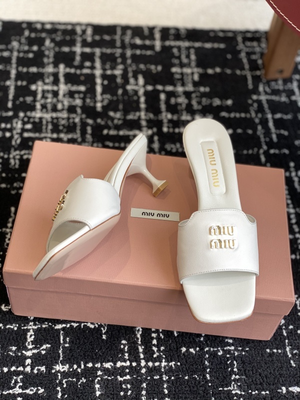 Miu Miu Satin Slides With Crystal Embellishment Shoes