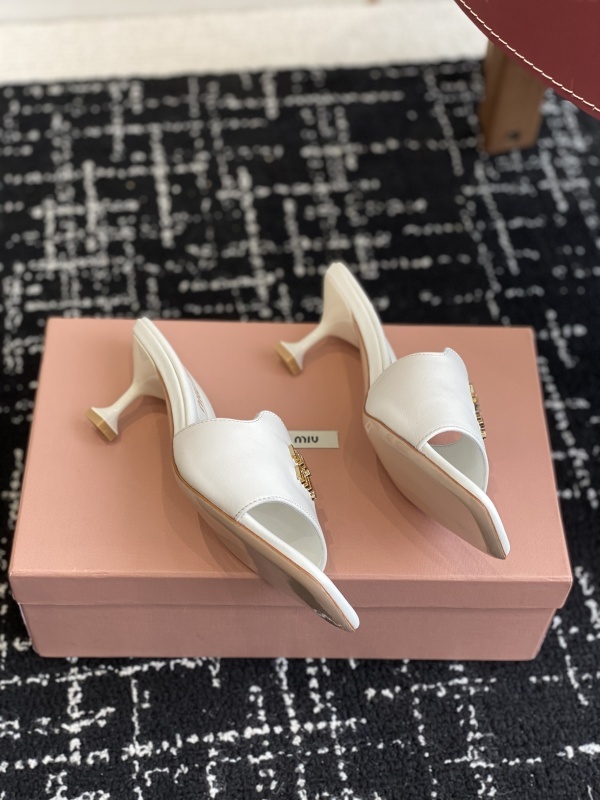 Miu Miu Satin Slides With Crystal Embellishment Shoes