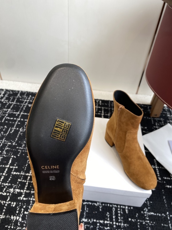 Celine Triomphe Short Boots Havana